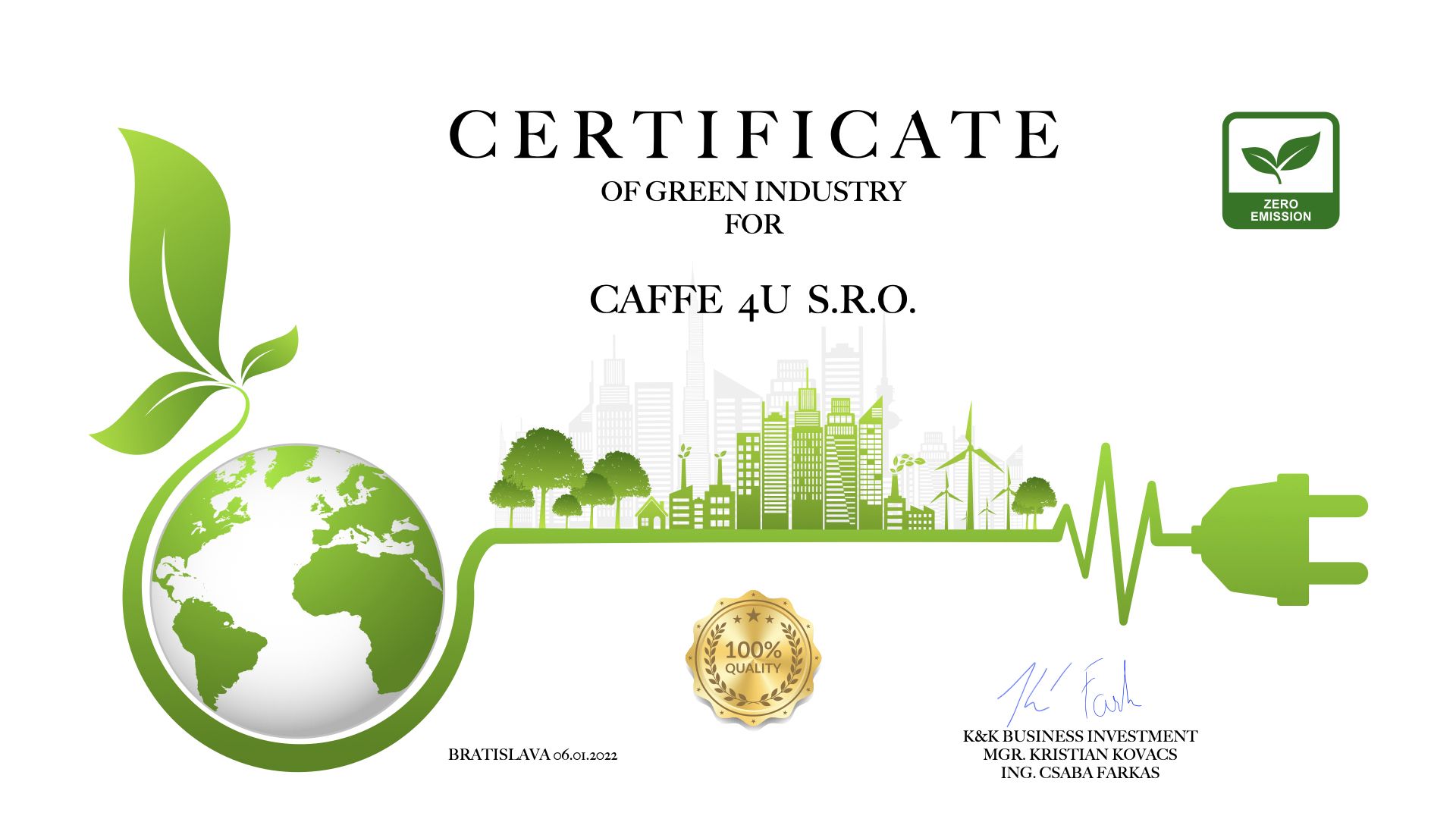 Certified eco-roastery